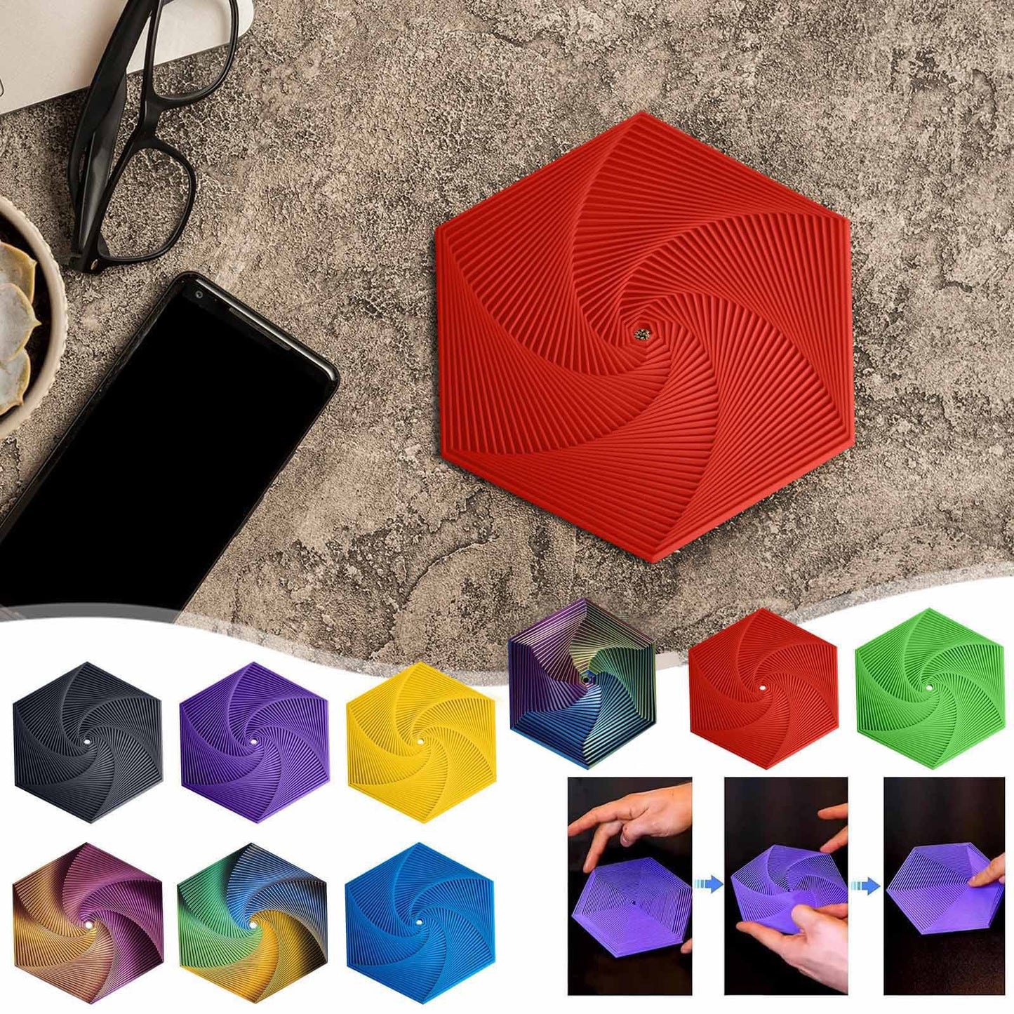 Fidgetastic™ Hexagonal 3D Fidget Toy | Calm Your Mind, Focus Better & Have Fun